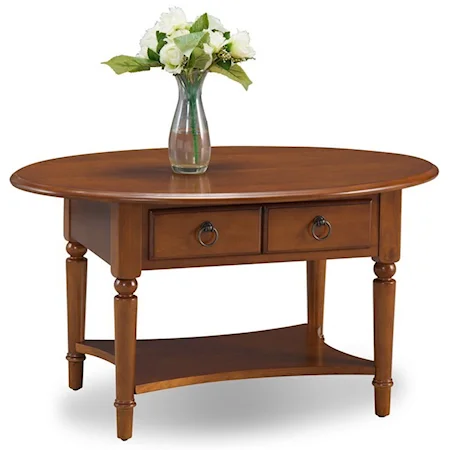 Oval Coffee Table with Shelf